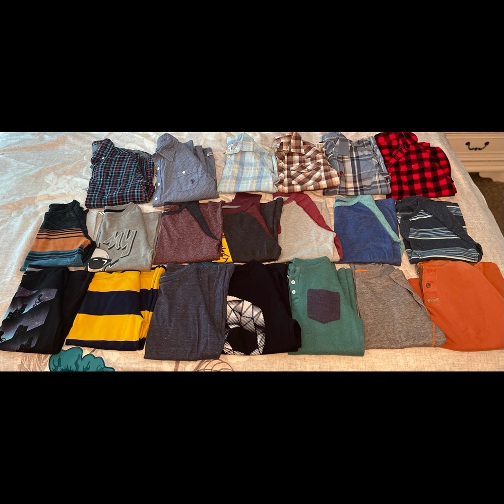 Boys 10/12 long sleeve shirts - lot of 20